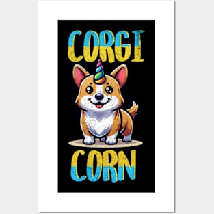 Corgi Corn Unicorn Dog Cute Puppy Kawaii Butt Posters and Art